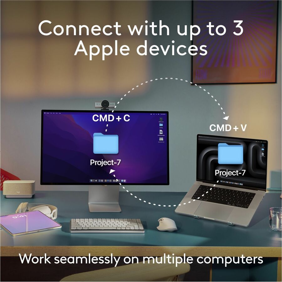 Alternate-Image6 Image for Logitech MX Keys S for Mac, Wireless Keyboard, Fluid, Precise Laptop-Like Typing, Programmable Keys, Backlit, Bluetooth, Space Grey