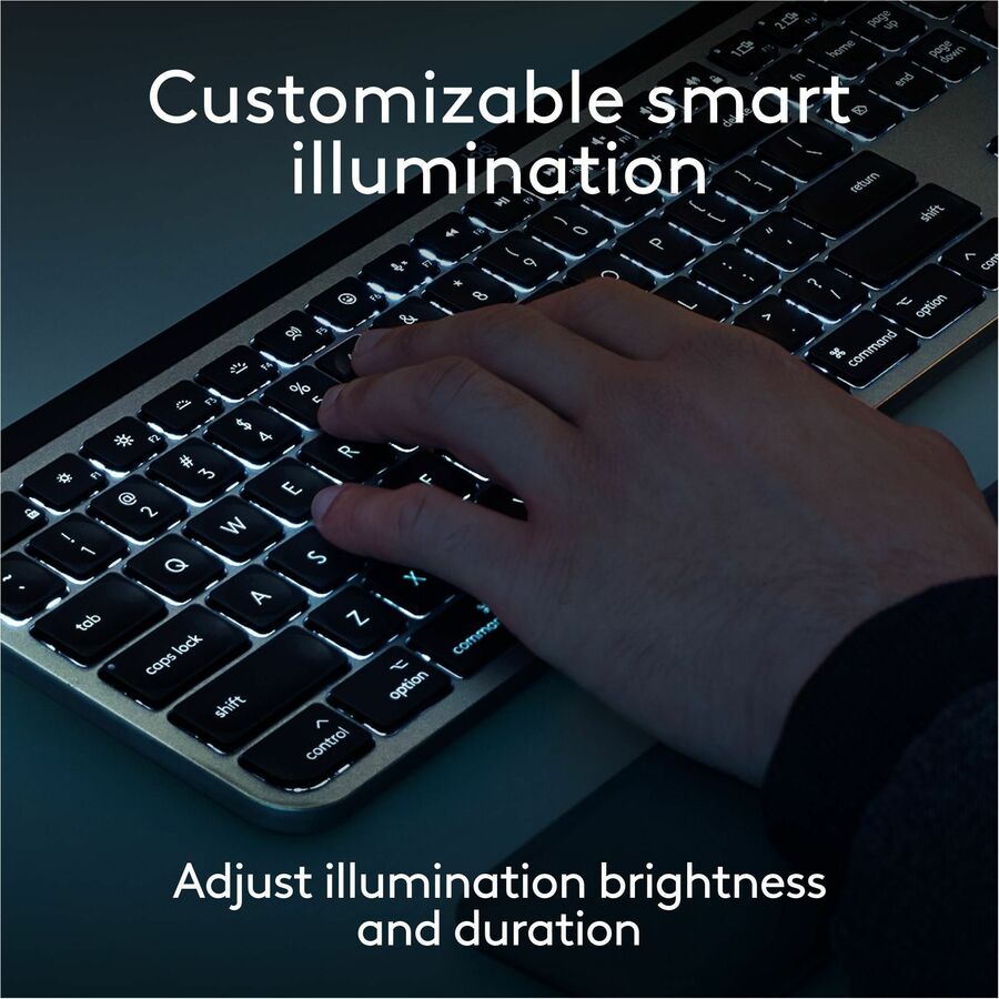 Alternate-Image2 Image for Logitech MX Keys S for Mac, Wireless Keyboard, Fluid, Precise Laptop-Like Typing, Programmable Keys, Backlit, Bluetooth, Space Grey