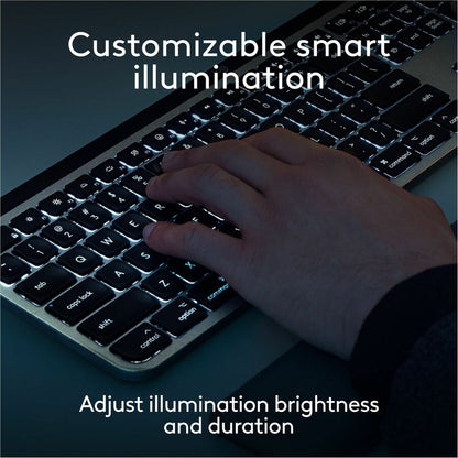 Alternate-Image2 Image for Logitech MX Keys S for Mac, Wireless Keyboard, Fluid, Precise Laptop-Like Typing, Programmable Keys, Backlit, Bluetooth, Space Grey