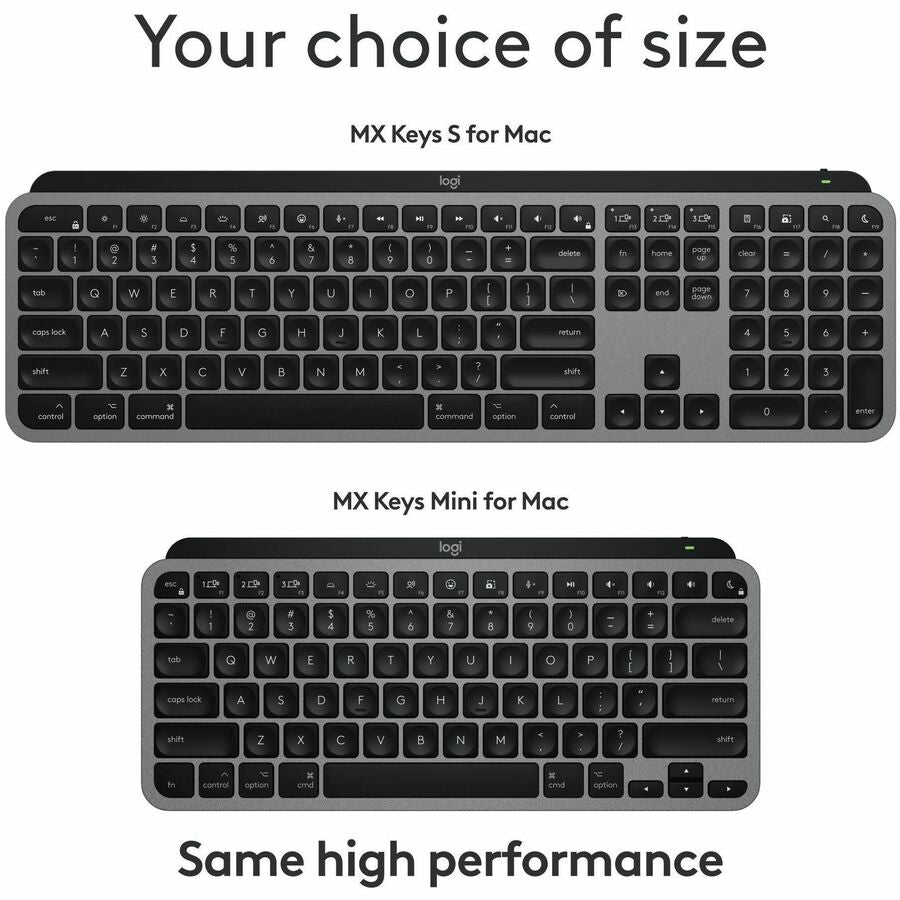 Alternate-Image10 Image for Logitech MX Keys S for Mac, Wireless Keyboard, Fluid, Precise Laptop-Like Typing, Programmable Keys, Backlit, Bluetooth, Space Grey