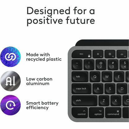Alternate-Image4 Image for Logitech MX Keys S for Mac, Wireless Keyboard, Fluid, Precise Laptop-Like Typing, Programmable Keys, Backlit, Bluetooth, Space Grey