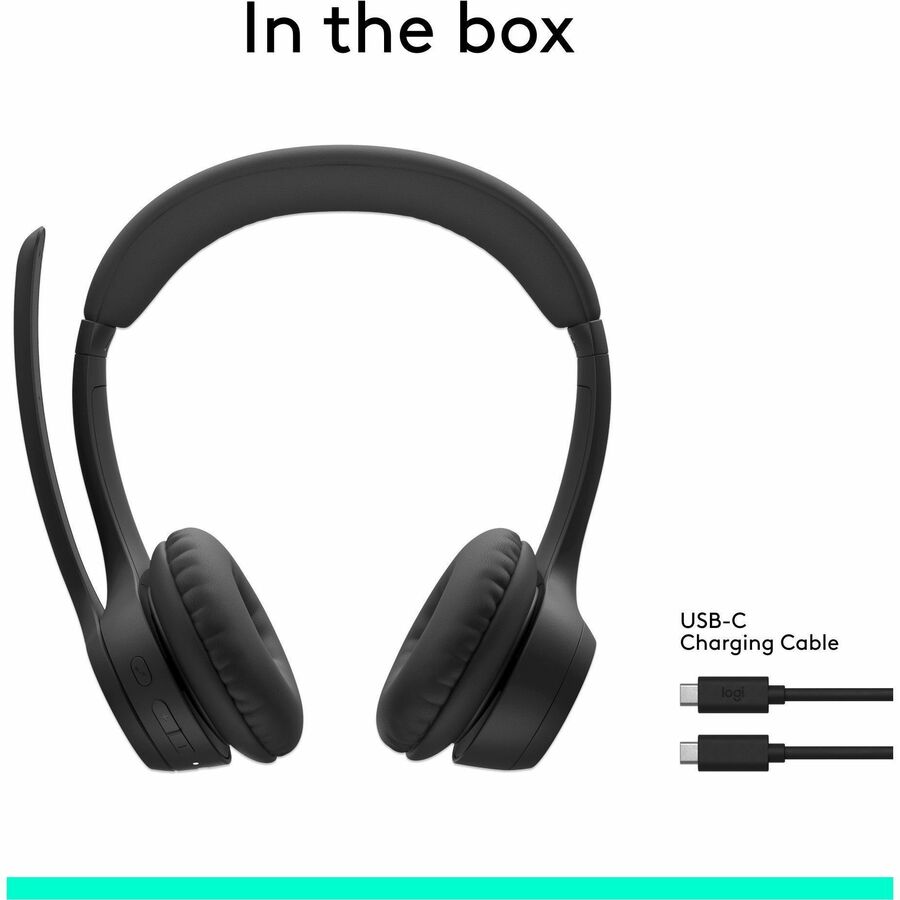 Alternate-Image1 Image for Logitech Zone 300 Wireless Bluetooth Headset With Noise-Canceling Microphone, Black
