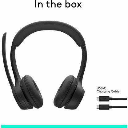 Alternate-Image1 Image for Logitech Zone 300 Wireless Bluetooth Headset With Noise-Canceling Microphone, Black