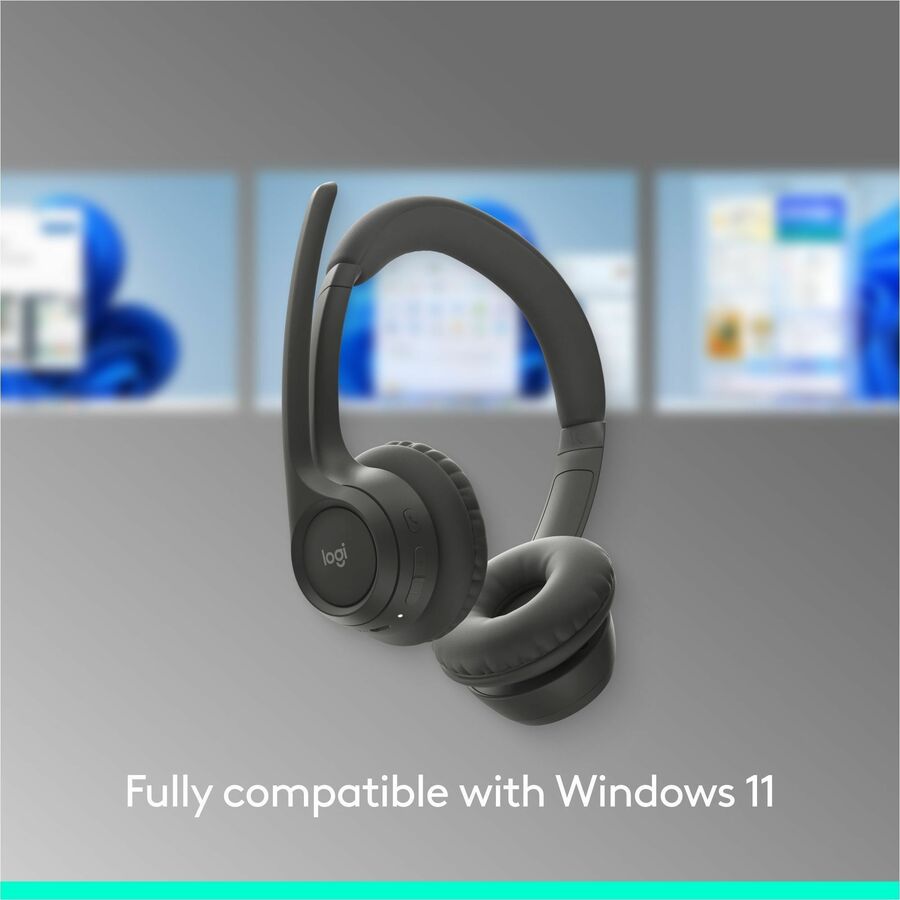 Alternate-Image10 Image for Logitech Zone 300 Wireless Bluetooth Headset With Noise-Canceling Microphone, Black
