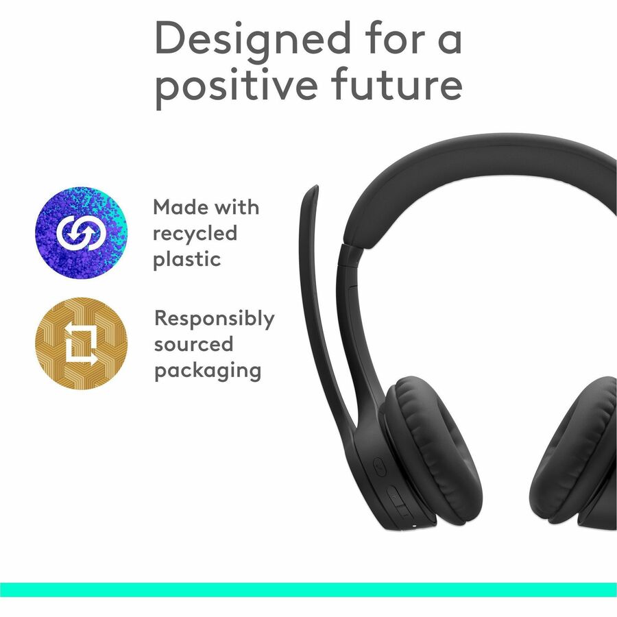 Alternate-Image3 Image for Logitech Zone 300 Wireless Bluetooth Headset With Noise-Canceling Microphone, Black