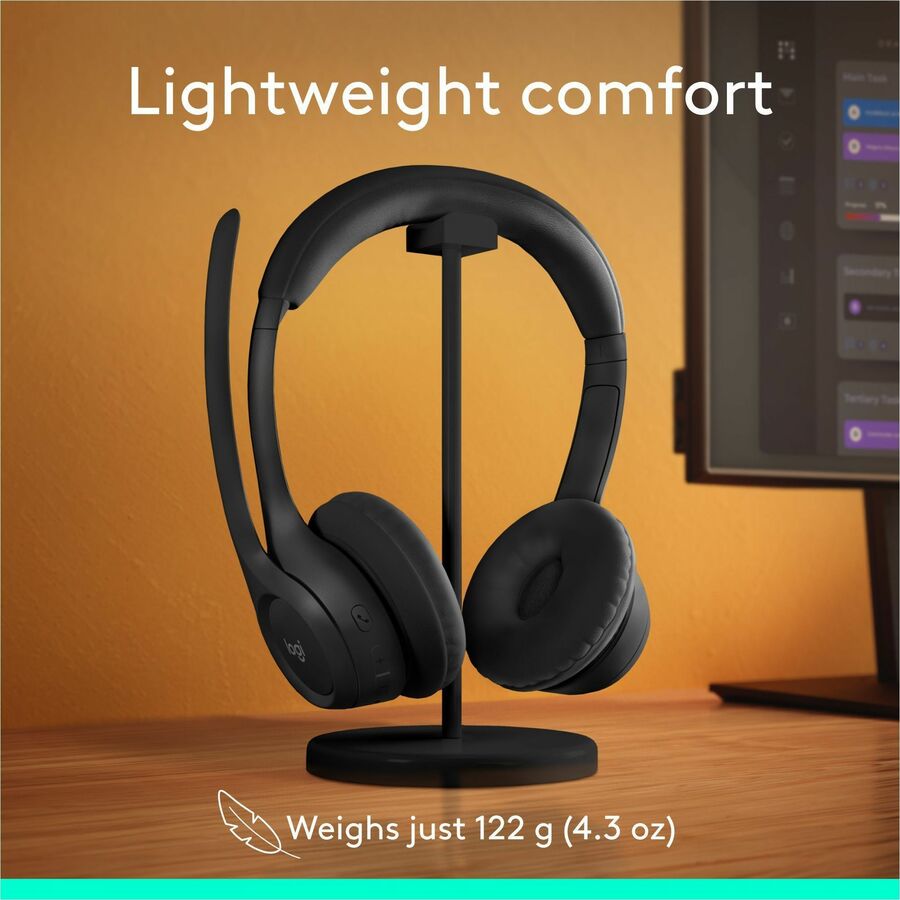 Alternate-Image8 Image for Logitech Zone 300 Wireless Bluetooth Headset With Noise-Canceling Microphone, Black