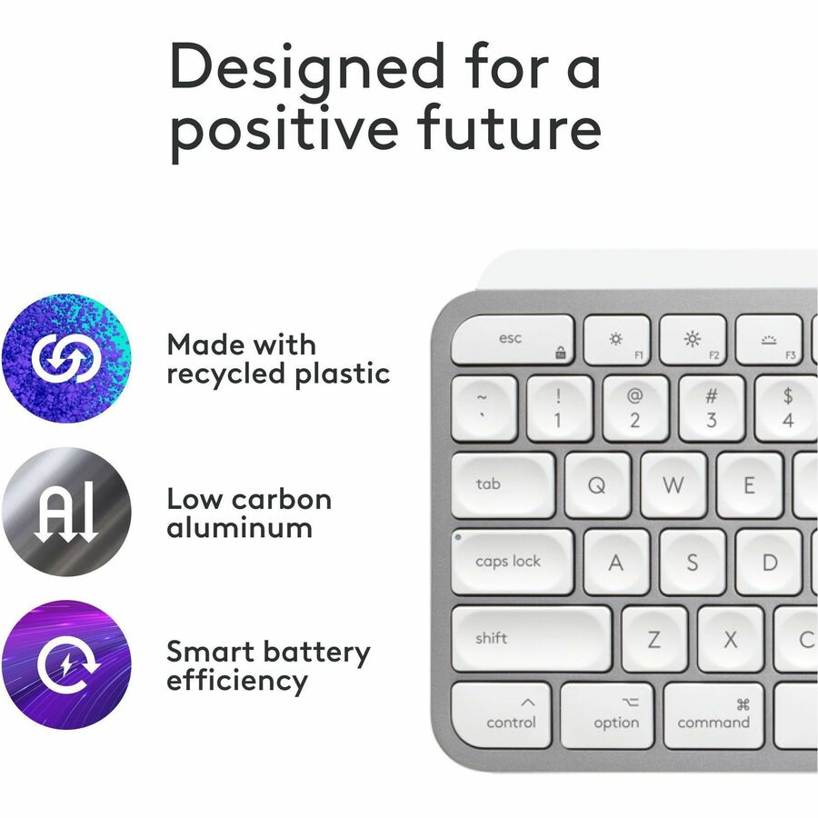 Alternate-Image4 Image for Logitech MX Keys S for Mac, Wireless Keyboard, Fluid, Precise Laptop-Like Typing, Programmable Keys, Backlit, Bluetooth, Pale Grey