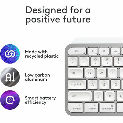 Alternate-Image4 Image for Logitech MX Keys S for Mac, Wireless Keyboard, Fluid, Precise Laptop-Like Typing, Programmable Keys, Backlit, Bluetooth, Pale Grey