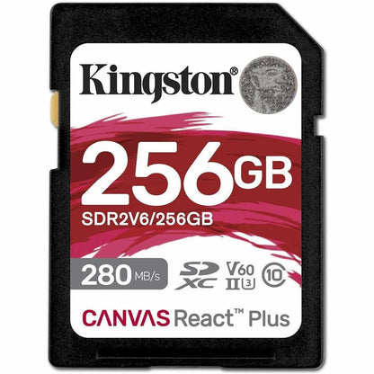 Main Image for Kingston Canvas React Plus 256 GB Class 10/UHS-II (U3) V60 SDXC