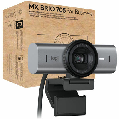 Main Image for Logitech MX Brio 705 for Business 4K Webcam with Auto Light Correction, Ultra HD, Auto-Framing, Show Mode, USB-C, Works with Microsoft Teams, Zoom, Google Meet, Graphite