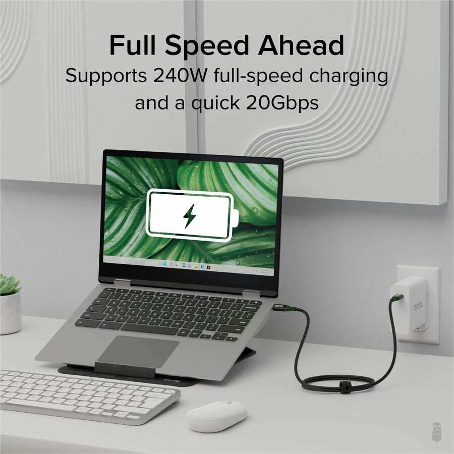 Alternate-Image2 Image for Plugable USB C to USB C Cable, 240W USB C Charging Cable 20Gbps, 4K 120Hz, 8K 60Hz