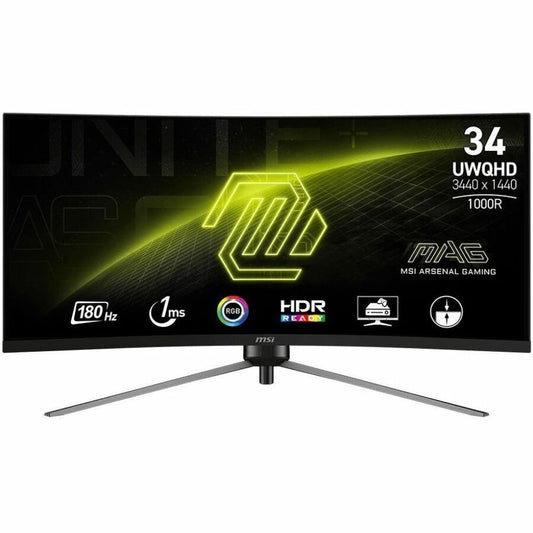 Main Image for MSI MAG 345CQR 34" Class UW-QHD Curved Screen Gaming LED Monitor - 21:9 - Metallic Black