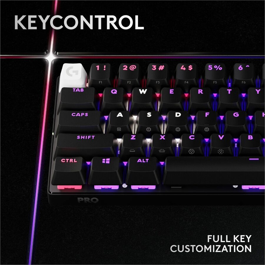Alternate-Image3 Image for Logitech G PRO X 60 LIGHTSPEED Wireless Gaming Keyboard, Ultra Compact TKL 60% Mechanical Keyboard for Windows PC, LIGHTSYNC RGB, Dual-Shot PBT Keycaps, GX Optical Tactile Switches, Black