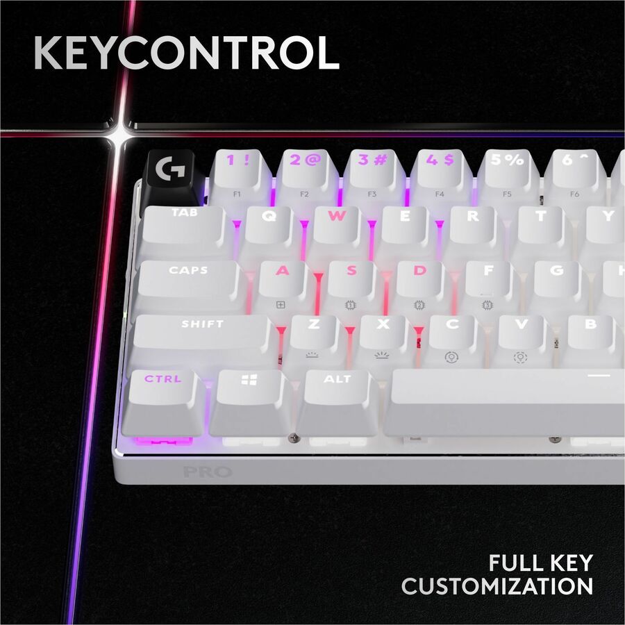 Alternate-Image3 Image for Logitech G PRO X 60 LIGHTSPEED Wireless Gaming Keyboard, Ultra Compact TKL 60% Mechanical Keyboard for Windows PC, LIGHTSYNC RGB, Dual-Shot PBT Keycaps, GX Optical Tactile Switches, White