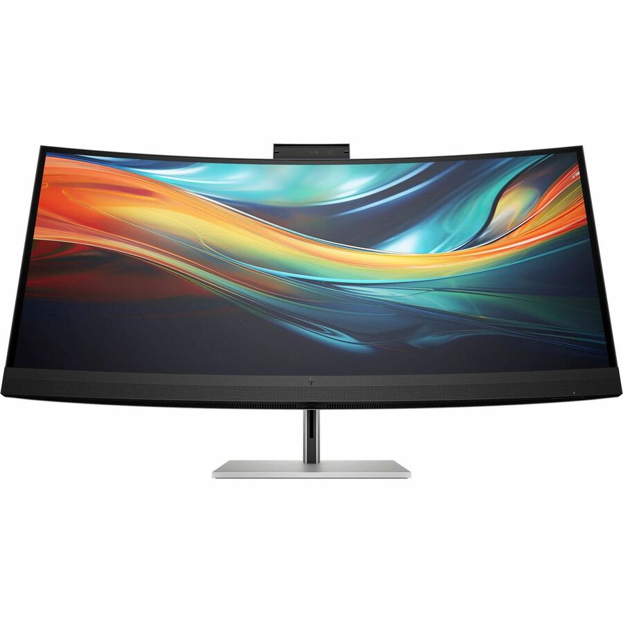 Front Image for HP 740pm 40" Class Webcam 5K2K WUHD Curved Screen LED Monitor - 21:9 - Black, Silver