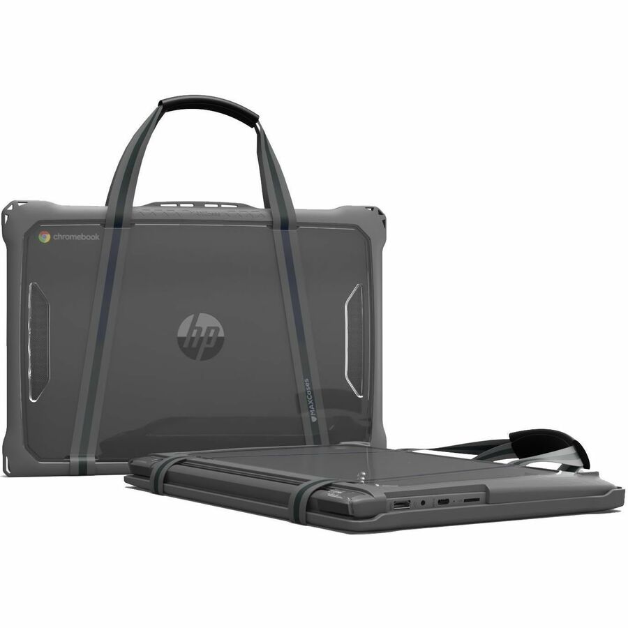 Alternate-Image7 Image for MAXCases Extreme Shell-F2 Slide Case for HP Fortis Chromebook G10 11" and Clamshell Chromebook 11" G8/G9 (Gray/Clear)