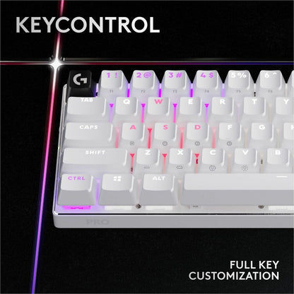 Alternate-Image3 Image for Logitech G PRO X 60 LIGHTSPEED Wireless Gaming Keyboard, Ultra Compact TKL 60% Mechanical Keyboard for Windows PC, LIGHTSYNC RGB, Dual-Shot PBT Keycaps, GX Optical Linear Switches, White