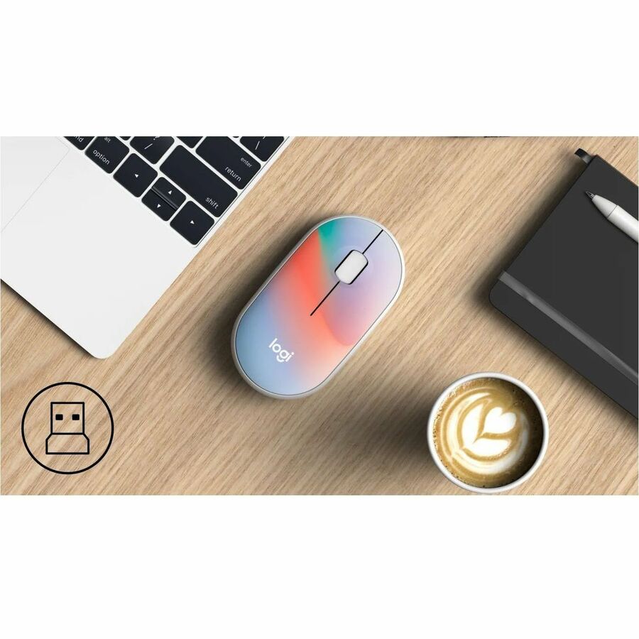 Alternate-Image6 Image for Logitech M340 Wireless Mouse with Limited Edition Prints, USB Receiver and Silent Clicks, Portable Wireless Mouse for Laptop, PC, Windows, Chrome, Surface, Sheer Dream