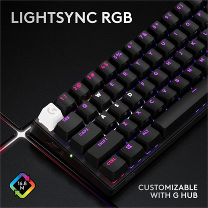 Alternate-Image7 Image for Logitech G PRO X 60 LIGHTSPEED Wireless Gaming Keyboard, Ultra Compact TKL 60% Mechanical Keyboard for Windows PC, LIGHTSYNC RGB, Dual-Shot PBT Keycaps, GX Optical Linear Switches, Black