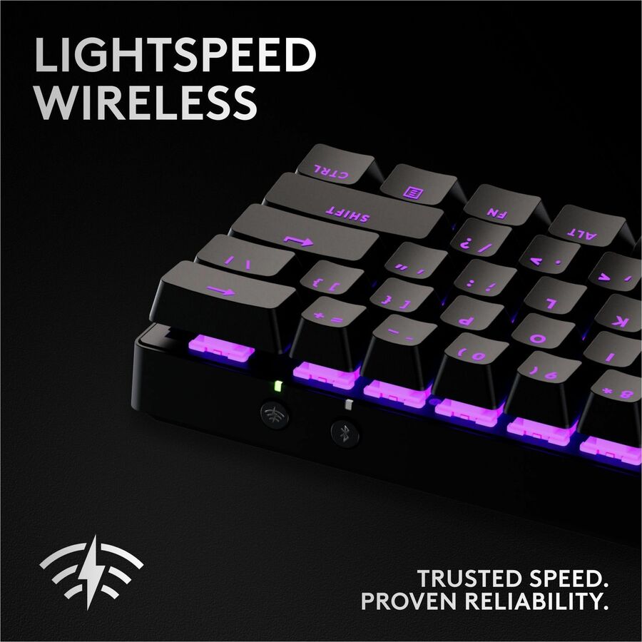 Alternate-Image2 Image for Logitech G PRO X 60 LIGHTSPEED Wireless Gaming Keyboard, Ultra Compact TKL 60% Mechanical Keyboard for Windows PC, LIGHTSYNC RGB, Dual-Shot PBT Keycaps, GX Optical Linear Switches, Black