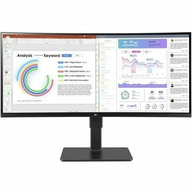 Main Image for LG 34BQ77QE-B 34" Class Curved Screen LED Monitor - 21:9 - Textured Black - TAA Compliant