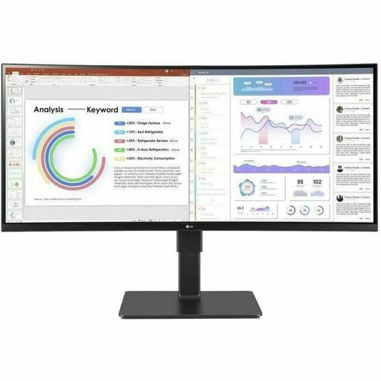Main Image for LG 34BQ77QE-B 34" Class Curved Screen LED Monitor - 21:9 - Textured Black - TAA Compliant