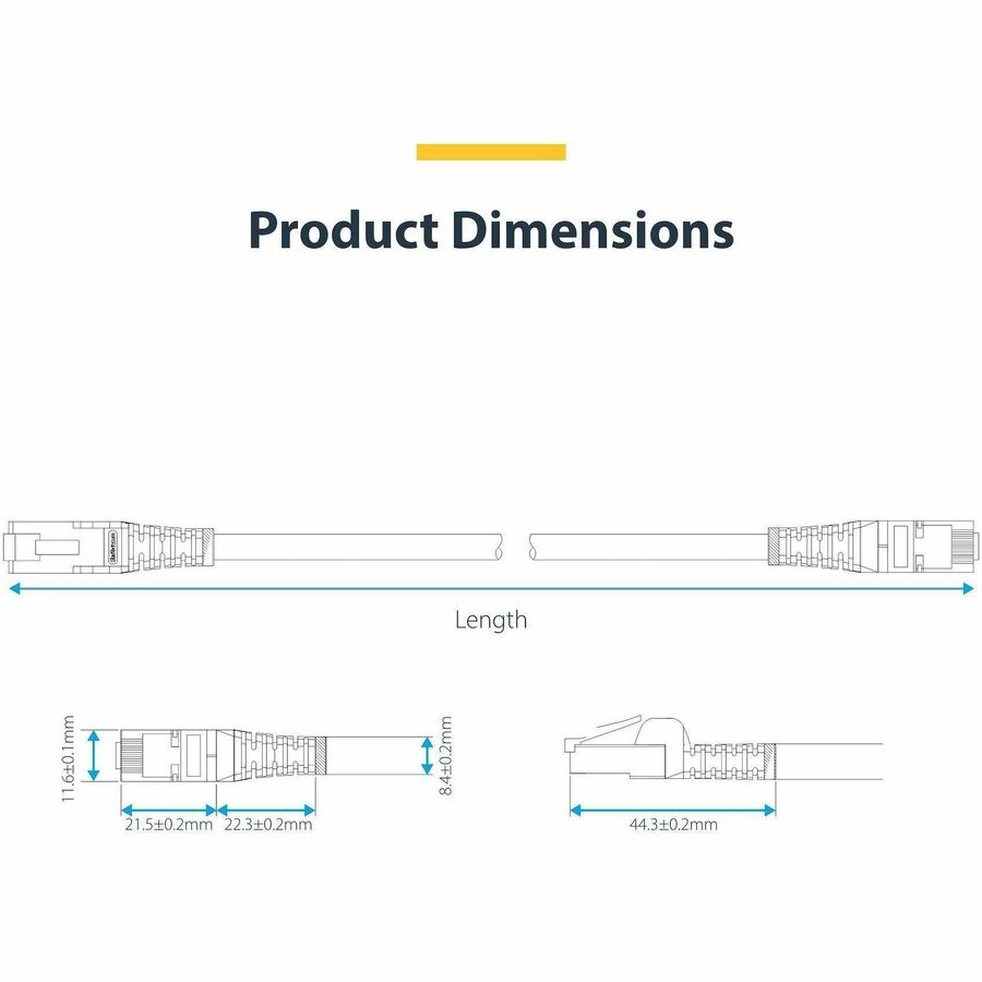 Alternate-Image5 Image for StarTech.com 25ft White CAT8 Ethernet Cable, Snagless RJ45, 25G/40G 2000MHz, 100W PoE, S/FTP, 26AWG Pure Bare Copper, LSZH Network Patch Cord
