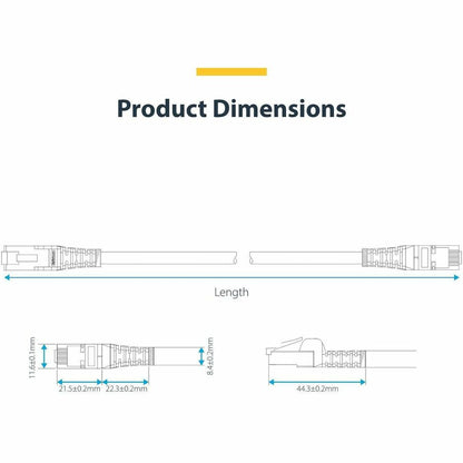 Alternate-Image5 Image for StarTech.com 6in White CAT8 Ethernet Cable, Snagless RJ45, 25G/40G 2000MHz, 100W PoE, S/FTP, 26AWG Pure Bare Copper, LSZH Network Patch Cord