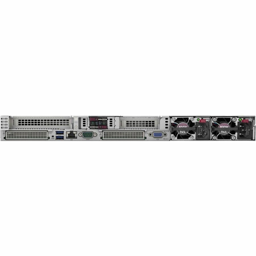 Rear Image for HPE SMART CHOICE ProLiant DL360 Gen11 1U Rack Server - 1 x Intel Xeon Silver 4510 2.4 GHz - 64 GB RAM - 960 GB SSD - (2 x 480GB) SSD Configuration - Serial ATA/600, 12Gb/s SAS Controller