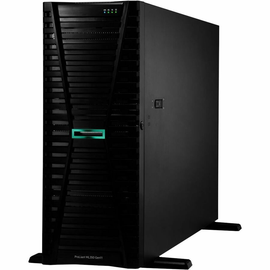 Left Image for HPE SMART CHOICE ProLiant ML350 G11 4U Tower Server - 1 x Intel Xeon Silver 4514Y 2 GHz - 64 GB RAM - 960 GB SSD - (2 x 480GB) SSD Configuration - Serial Attached SCSI (SAS), Serial ATA Controller