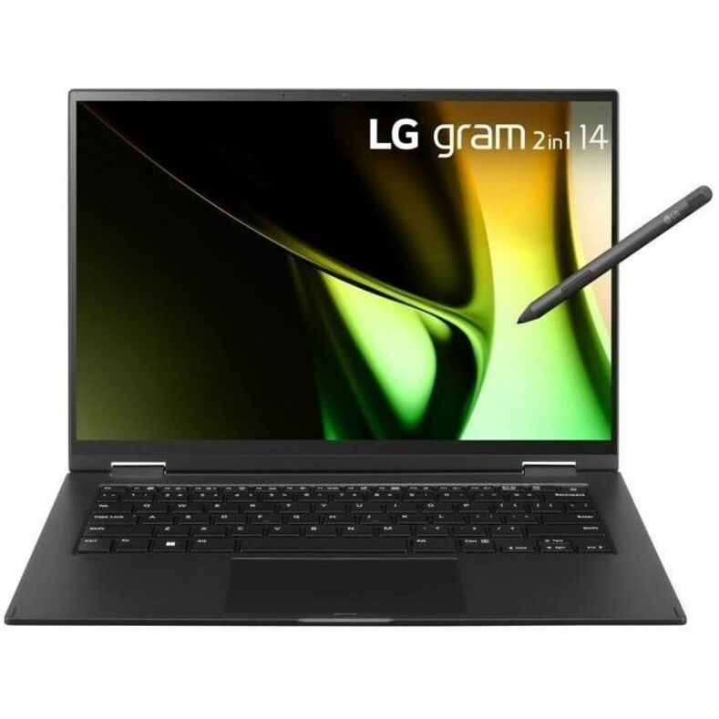 Front Image for LG gram 14T90S-G.AAB6U1 14" Touchscreen Convertible 2 in 1 Notebook - WUXGA - Intel Core Ultra 7 155H - Intel Evo Platform - 16 GB - 1 TB SSD - Black