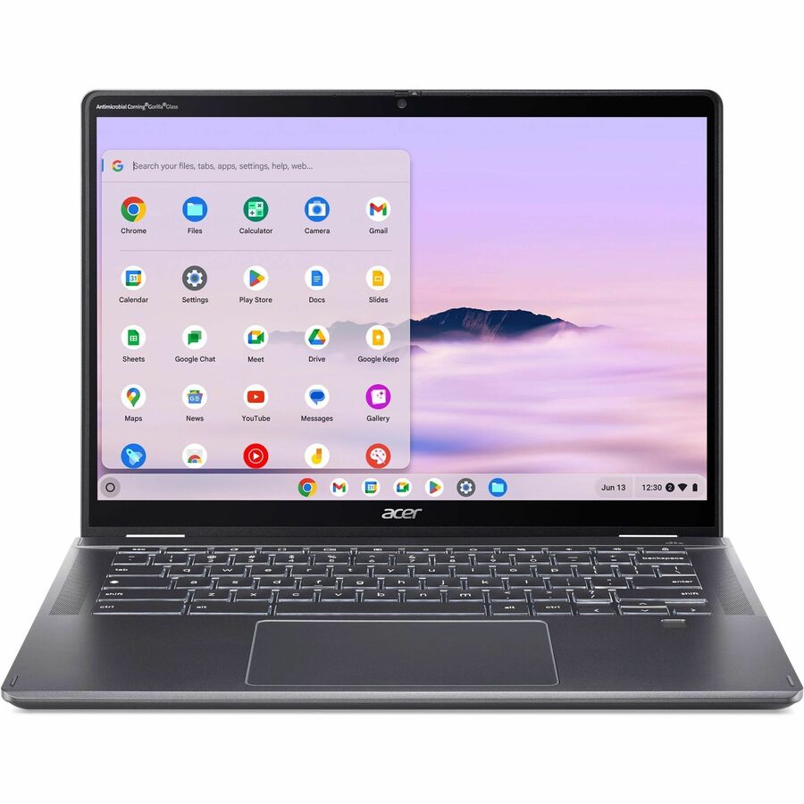 Front Image for Acer Chromebook Plus Spin 514 CPE594-1N CPE594-1N-30EM 14" Touchscreen Convertible 2 in 1 Chromebook - WUXGA - 60 Hz - Intel Core 3 100U - 8 GB - 256 GB SSD - English (US) Keyboard - Iron