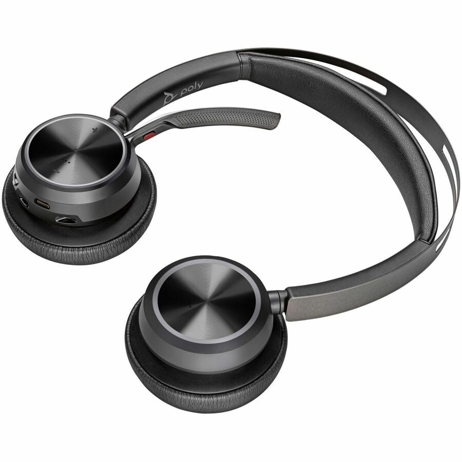 Bottom Image for Poly Voyager Focus 2 USB-C-C Headset +USB-C/A Adapter + Charging Stand
