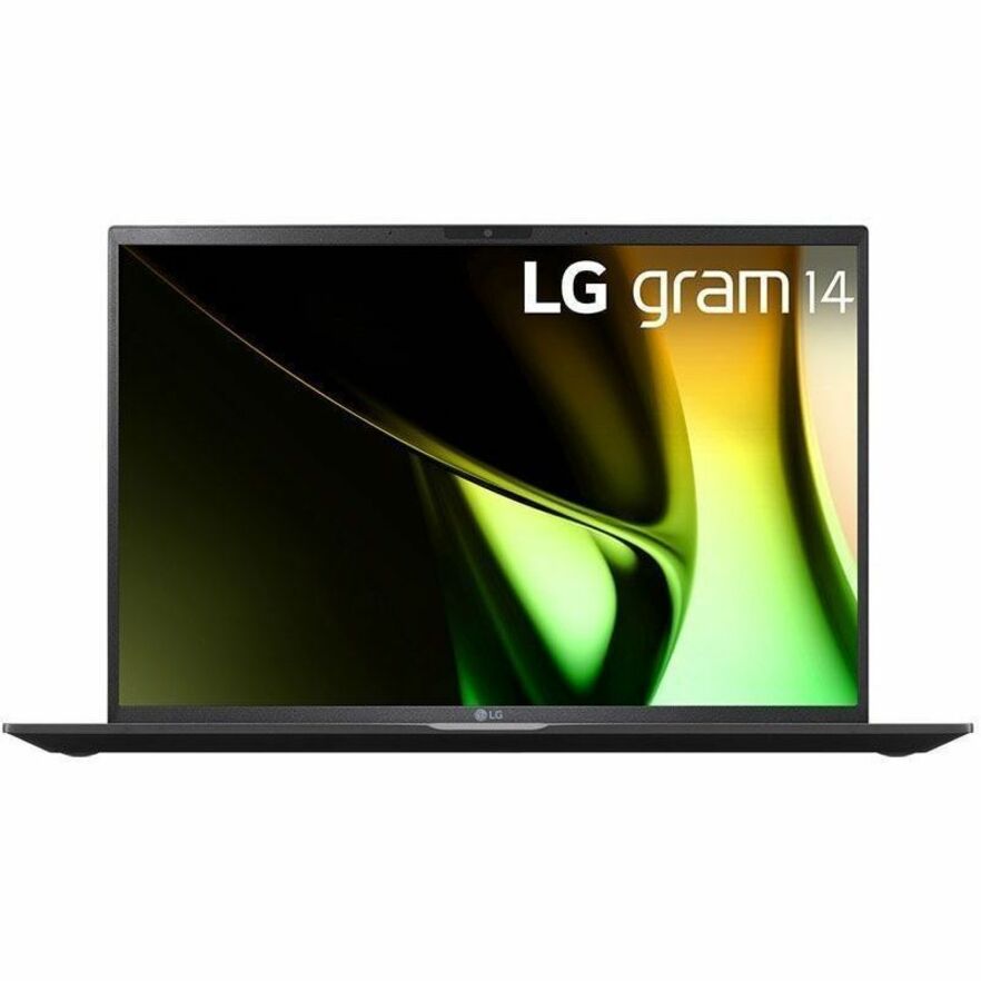 Front Image for LG gram 14Z90S-V.APB5U1 14" Notebook - WUXGA - 60 Hz - Intel Core Ultra 7 1st Gen 155H - 16 GB - 512 GB PCI Express NVMe 4.0 SSD - Obsidian Black