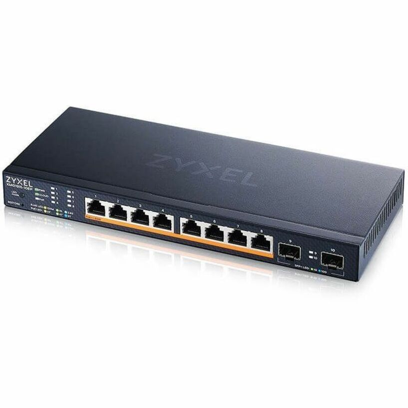 Alternate-Image1 Image for ZYXEL XMG1915-10EP 8-Port 2.5G Multi-Gigabit Smart Nebula Cloud Managed PoE Switch with 2 10G SFP+ Uplinks | 8 PoE+ / PoE++ Ports at 130W | Fanless