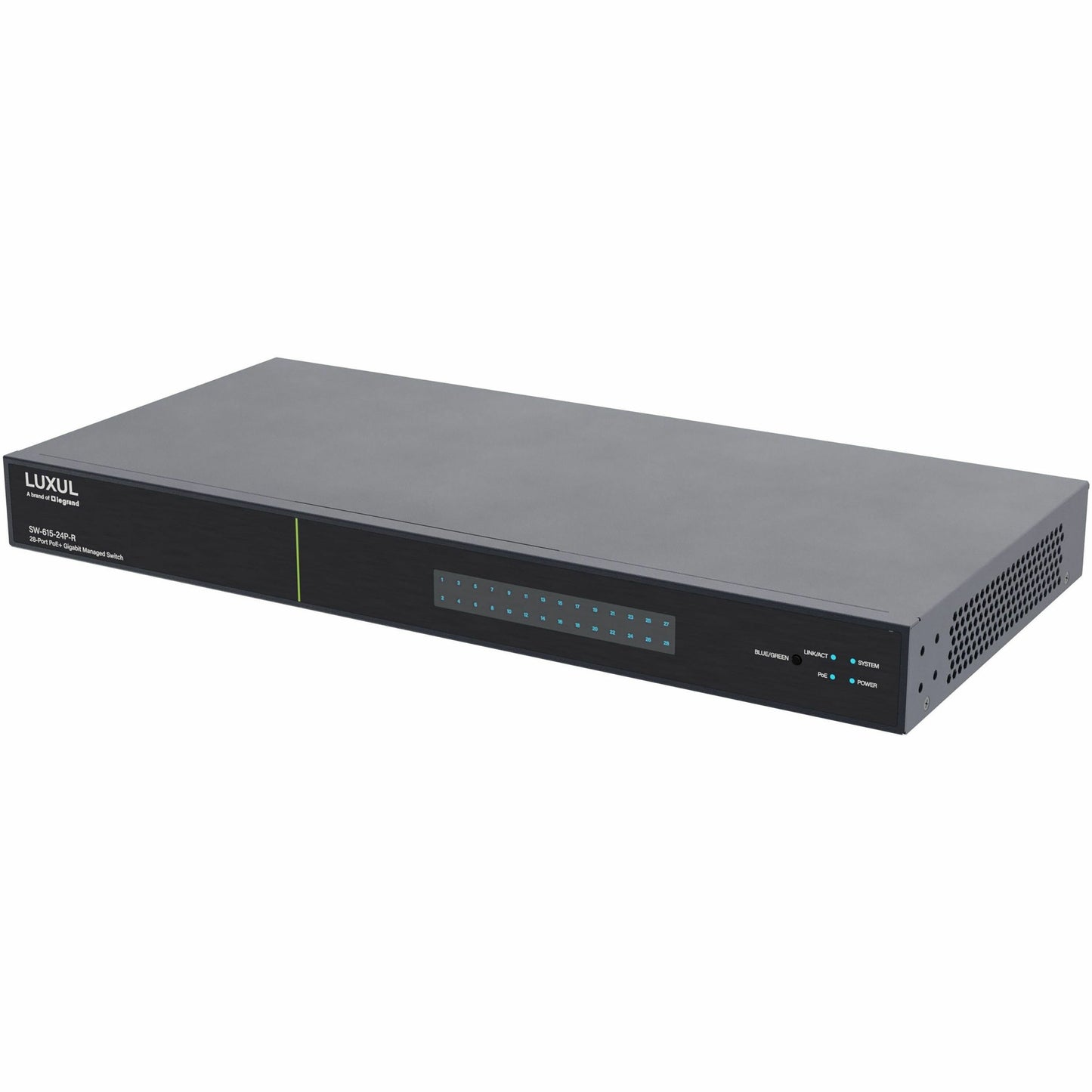 Main Image for Luxul 1Gb L2/L3 Managed Switch - 24 PoE+, 4 (10G) SFP+ Rear-Facing Ports - TAA Compliant