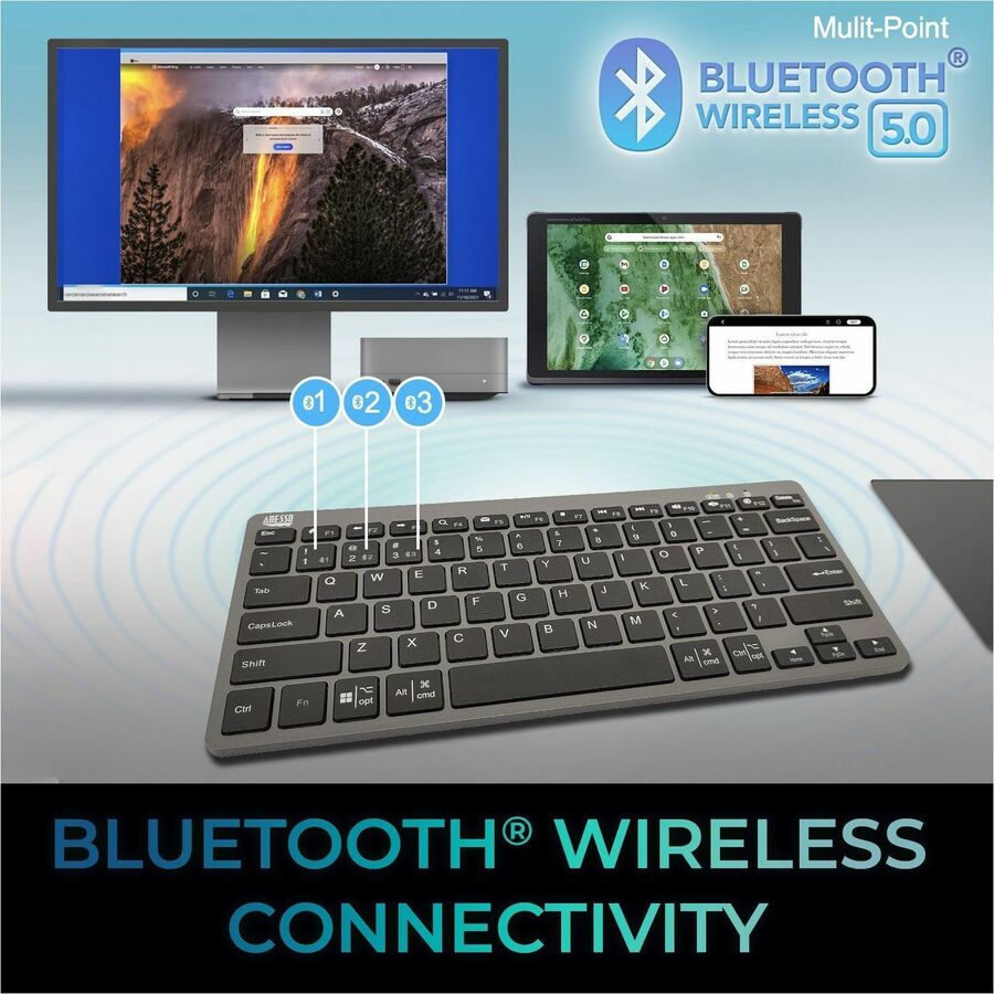 Alternate-Image2 Image for Adesso EasyTouch 7000 Multi OS Bluetooth Scissor Switch Keyboard with CoPilot AI Hotkey