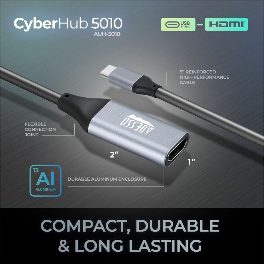 Alternate-Image8 Image for Adesso USB C To HDMI Adapter @4K/60Hz