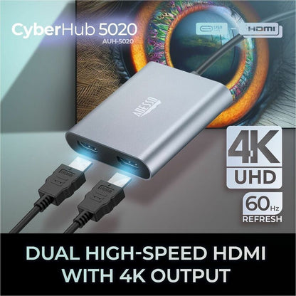 Alternate-Image2 Image for Adesso USB-C to Dual HDMI Adapter