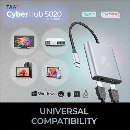 Alternate-Image3 Image for Adesso USB-C to Dual HDMI Adapter