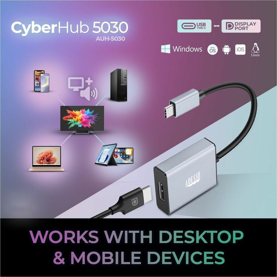Alternate-Image9 Image for Adesso USB-C to Display Port Adapter