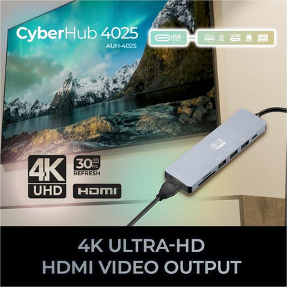 Alternate-Image8 Image for Adesso AUH-4025 7 in 1 Docking Station, Supports USB C to x1 4K HDMI, 3x USB-A 3.2, 1x PD, 1x Micro SD, 1x SD Card