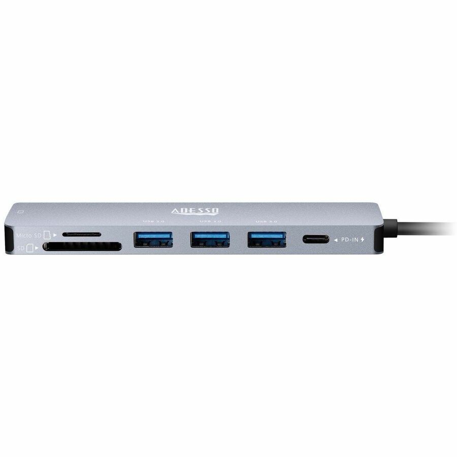Alternate-Image2 Image for Adesso AUH-4025 7 in 1 Docking Station, Supports USB C to x1 4K HDMI, 3x USB-A 3.2, 1x PD, 1x Micro SD, 1x SD Card