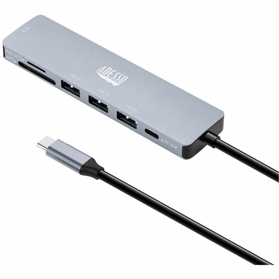 Alternate-Image3 Image for Adesso AUH-4025 7 in 1 Docking Station, Supports USB C to x1 4K HDMI, 3x USB-A 3.2, 1x PD, 1x Micro SD, 1x SD Card