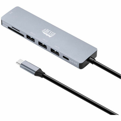 Alternate-Image3 Image for Adesso AUH-4025 7 in 1 Docking Station, Supports USB C to x1 4K HDMI, 3x USB-A 3.2, 1x PD, 1x Micro SD, 1x SD Card