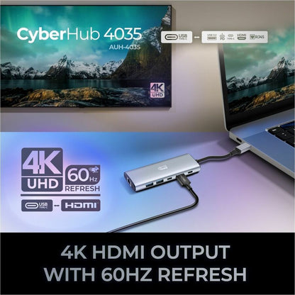 Alternate-Image8 Image for Adesso AUH-4035 7 in 1 Docking Station, Supports USB C to x1 4K HDMI, 3x USB-A 3.2, 1x PD, 1x Micro SD, 1x SD Card