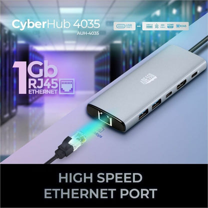 Alternate-Image7 Image for Adesso AUH-4035 7 in 1 Docking Station, Supports USB C to x1 4K HDMI, 3x USB-A 3.2, 1x PD, 1x Micro SD, 1x SD Card
