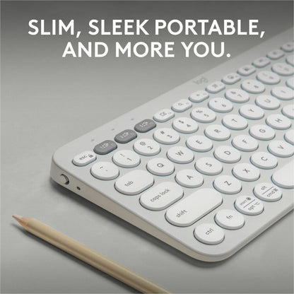 Alternate-Image1 Image for Logitech Pebble Keys 2 K380s, Multi-Device Bluetooth Wireless Keyboard with Customizable Shortcuts, Tonal White