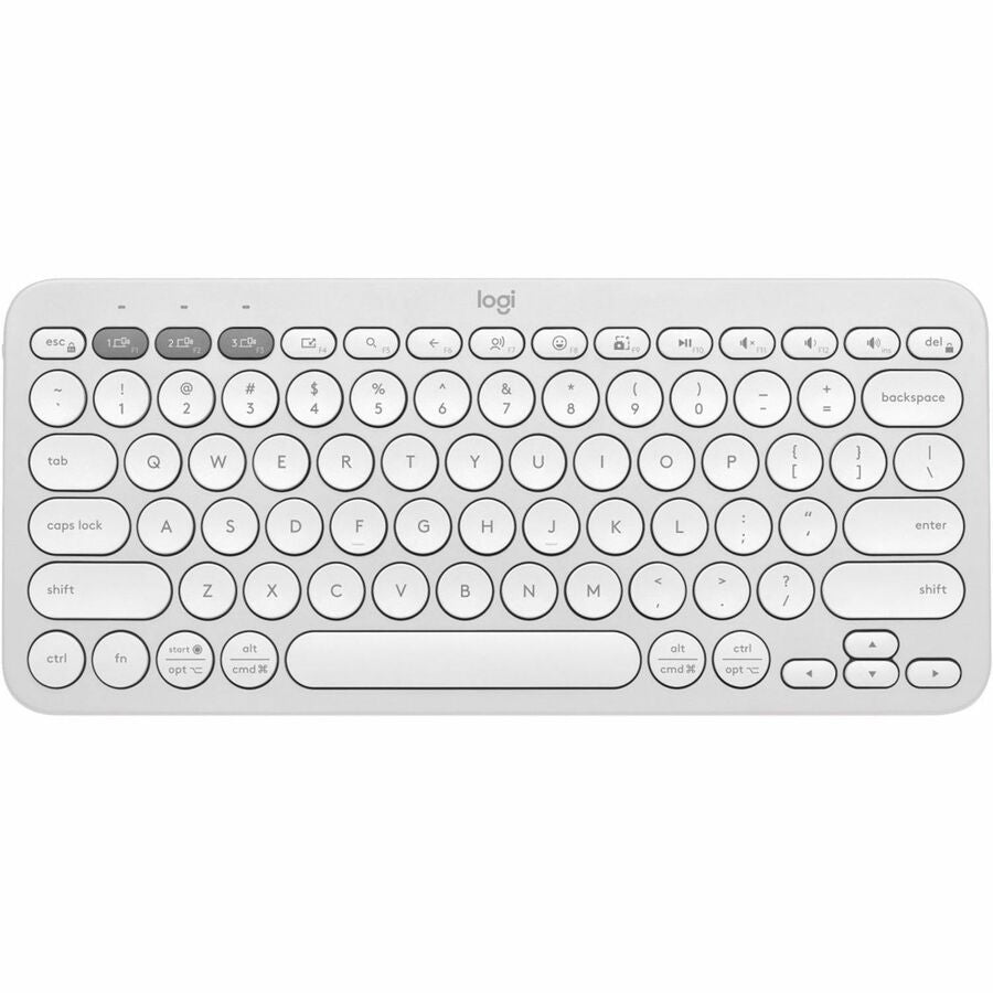 Top Image for Logitech Pebble Keys 2 K380s, Multi-Device Bluetooth Wireless Keyboard with Customizable Shortcuts, Tonal White