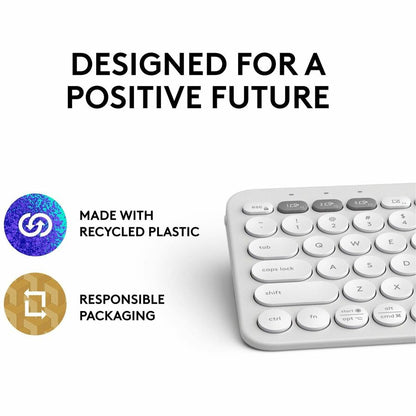 Alternate-Image2 Image for Logitech Pebble Keys 2 K380s, Multi-Device Bluetooth Wireless Keyboard with Customizable Shortcuts, Tonal White